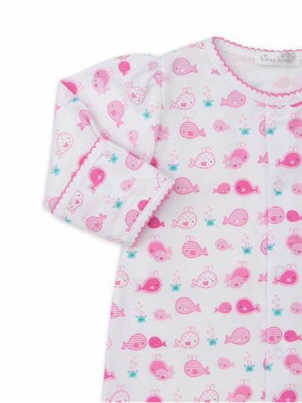 Kissy Kissy White and Pink Whale Print Baby Sleeper